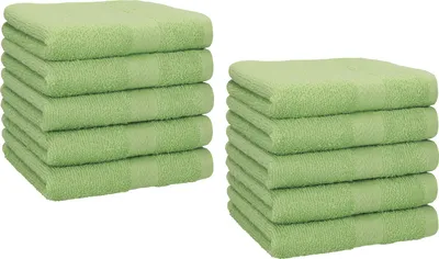 Produktbild von Betz Premium Seiftücher Set 10-teilig – 10× Seiftuch 30×30 cm, 100% Baumwolle 470 g/m², weich & saugstark, ® Farbe apfelgrün