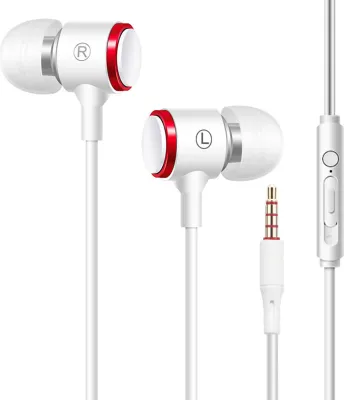 Produktbild von Kabelgebundener Kopfhörer, Geräuschunterdrückung, In-Ear-Kopfhörer, 3,5-mm-Stecker, stabile Übertragung, kabelgebundenes Headset mit Mikrofon, Bass, Dual-Treiber für Sportspiele