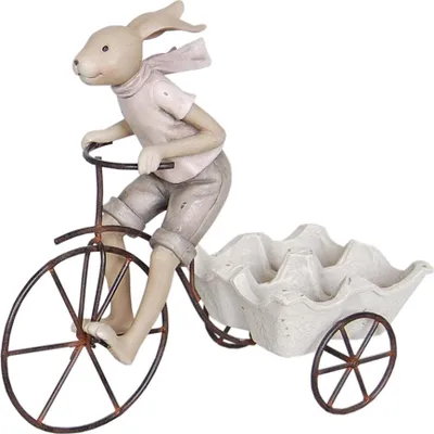 Produktbild von Clayre & Eef Figur Kaninchen 26x11x24 cm Beige Polyresin