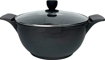 Produktbild von Kasan Kochtopf mit Antihaft- Marmorbeschichtung Ø24cm Aluguss Kazan Induktion SCHWARZ