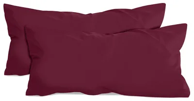 Productafbeelding van Set van 2 kussenslopen van katoen – jersey – bordeauxrood, ongeveer 40 x 80 cm