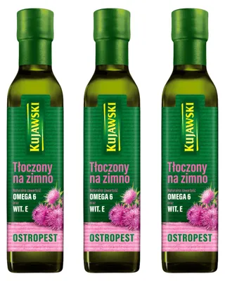 Produktbild von Kujawski Mariendistelöl kaltgepresst 3x 250ml - Öl aus Mariendistel naturrein