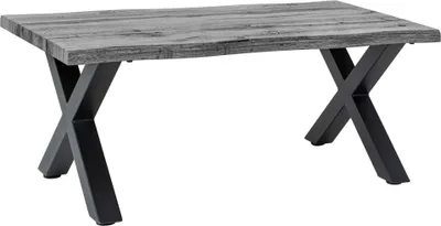 Produktbild von riess-ambiente Industrial Couchtisch WILD 90cm grau Wildeichen-Design schwarz Metall Baumkante Beistelltisch Tisch Kaffeetisch Ablage