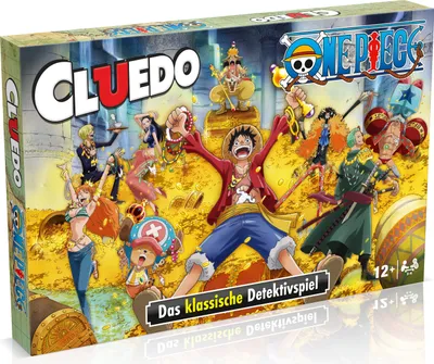 The image shows the box of the Cluedo One Piece board game, featuring characters from the anime series.