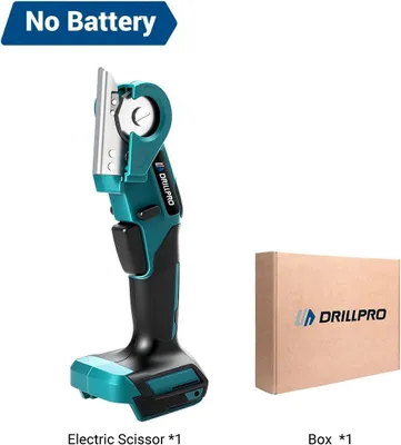 Produktbild von Elektrische Schere - 80 W - Kabellos - Schnittleistung 6 mm - Geringe Vibration - EU-Stecker - Ohne Akku - Orange/Schwarz