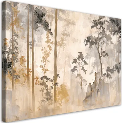 Produktbild von Feeby - Leinwand Bilder - Wald Natur Bäume - 30x20 cm - Deko Wohnzimmer - Wandbilder Schlafzimmer - Deko Aesthetic - Wand Deko - Leinwand Groß - Deko Zimmer - Leinwandbilder XXL