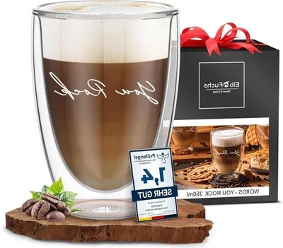 Produktbild von Famanu Latte-Macchiato-Glas 350 ml - Doppelwandig, Schwarz