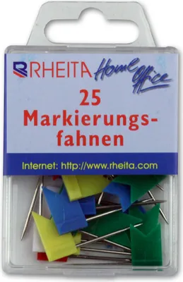 Produktbild von 100 (4x 25) Markierungsfahnen Pinnwandnadeln