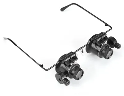 Produktbild von Professionelle Uhrenreparatur-Brillen, 20-fache Vergrößerung, Juwelier-Werkzeug, LED-Licht, Linsenlupe