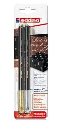 Produktbild von Edding - Fineliner 1200 053-054 Feinsilber und Gold Blister à 2 Stück