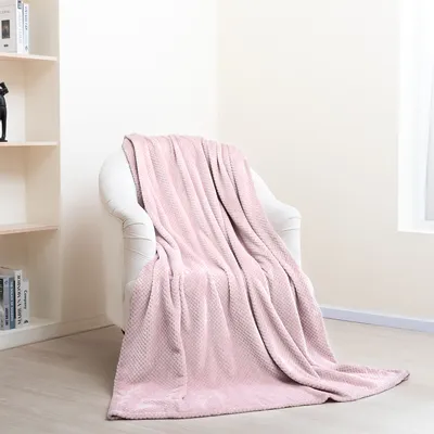 Produktbild von Kuschelige Waffeldecke Flauschige Wohndecke Sofadecke Decke Couch Weich Überwurf 200x240cm Pink