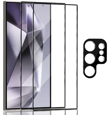 Produktbild von 2-Pack Samsung S24 Ultra 5G Displayschutzfolie & 1-Pack Kameraschutz - Gehärtetes Glas 9H - Super Qualität 3D