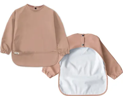 Produktbild von Ärmellätzchen Größe S mit Auffangtasche Baby und Kleinkind aus recyceltem Polyester Lätzchen Rostrot