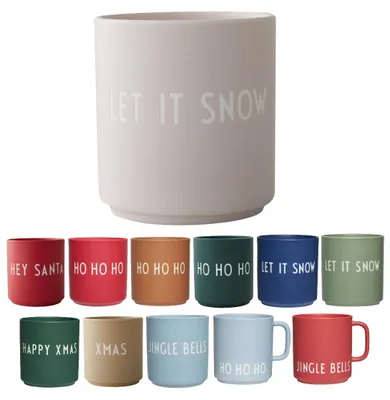 Kaffeetasse 250 ml – Porzellan, spülmaschinenfest, schwarz, Weihnachten
