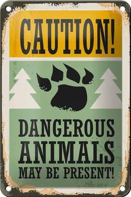 Produktbild von Blechschild Retro 12x18cm Caution dangerous animals