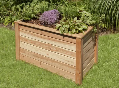 Produktbild von Finnia Gartenwelt Hochbeet Lärche, 105x65x60 cm, Naturfarbe, optimale Arbeitshöhe, witterungsbeständig, mit Folienauskleidung