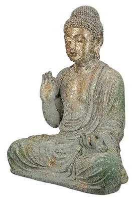 Zdjęcie produktu dla Gilde Figur, Buddha, "Bodhi", Magnesia, grün, kupferfarben, VE 1, L. 18.5 cm, B. 29 cm, H. 38 cm 28692 4063387286920