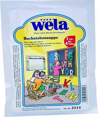 Produktbild von WELA - Klare Suppe mit Buchstaben-Nudeln