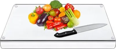Obrázek produktu pro Akrylové prkénko s protiskluzovým okrajem – průhledné – vysoce kvalitní – kuchyně – kuchyňské prkénko