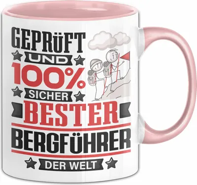 Produktbild von Bergführer Geschenk Lustiger Spruch für Bergführer Geschenkidee Bester Bergführer Der Welt (Rosa)