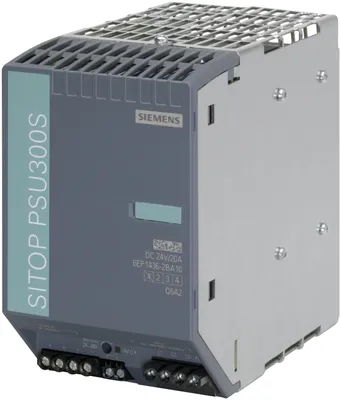 Produktbild von Siemens SITOP PSU300S/3AC/DC24V/20A, Drinnen, Mehrfarbig, CE, RoHS, REACH, 90 mm, 145 mm, 1,6 kg