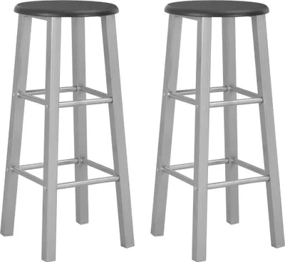 Obrázek produktu pro The Living Store Barová židle 2 ks. Stříbrná MDF