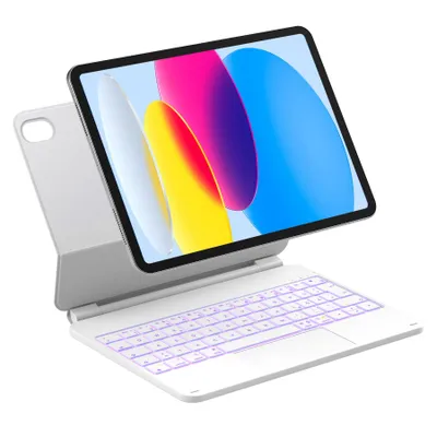 Produktbild von Inateck Tastatur Hülle für iPad 10/11 Generation 2025 A16 ,Tastatur mit Touchpad, Freitragender Ständer, 7-Farbige Hintergrundbeleuchtung