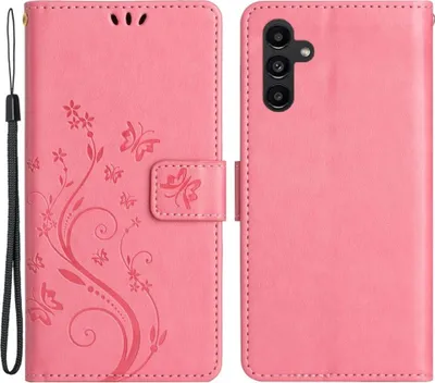 Produktbild von Samsung Galaxy S24 FE Hülle - Coverup Blumen & Schmetterlinge Klapphülle - Rosa