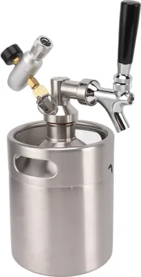Obrázek produktu pro Systém pro čepování piva z mini sudů 2 l, nerezový systém pro domácí vaření piva a kávy, nastavitelný výpustný ventil, manometr 60 PSI