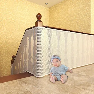 Produktbild von Unyqoos® Sicherheitsnetz für Treppen – Weiß, 600 x 90 cm, extra stabil, Kind- & Haustierschutz, BPA‑frei, ohne Bohren