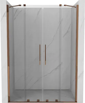 Immagine prodotto di Mexen Velar Duo porte doccia scorrevoli 160 cm, trasparente, oro rosa - 871-160-000-02-60