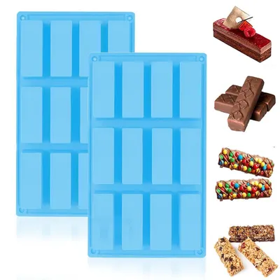 Produktbild von Silikon Backform für Müsliriegel Brownies 12 Mulden Blau