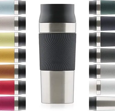 Image de Mug en acier inoxydable anti-brûlures - Double paroi, isolé, étanche, mug de voyage avec couvercle, mug à emporter, 350 ml