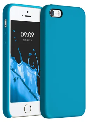 Produktbild von kwmobile Handyhülle für Apple iPhone SE (1.Gen 2016) / iPhone 5 / iPhone 5S Hülle - Case Silikon - Kabelloses Laden - Schutzhülle Cover in Karibikblau