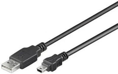 Obrázek produktu pro PremiumCord 1m USB2.0 - miniUSB M/M, 1 m, USB A, Mini-USB B, USB 2.0, Samec/samec, Černá