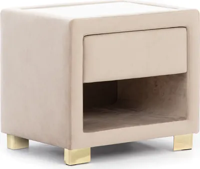 Produktbild von Beiger Quadratischer Nachttisch Designer Holzgestell Moderne Möbel