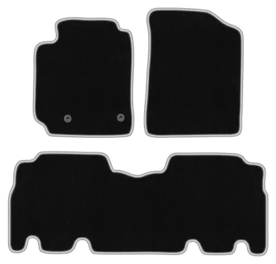Image de Tapis de sol en moquette pour Toyota Yaris Verso 1999-2005 (monospace) – jeu 4 pièces, noir/argent, sur mesure – Wielganizator CARLUX