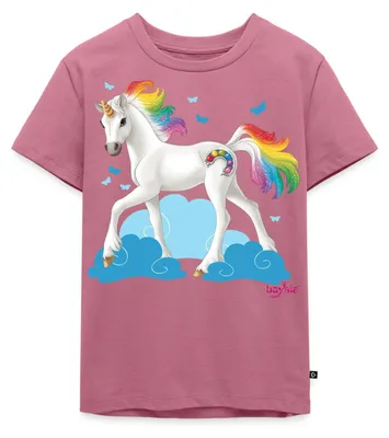 Produktbild von Spreadshirt Schleich Bayala Regenbogeneinhorn Kinder Premium T-Shirt, 110/116 (4 Jahre), Mauve
