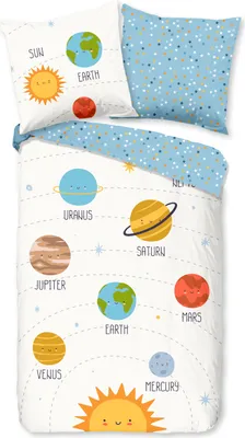 Produktbild von Duvet cover Good Morning 135x200 + 1* 80x80 cm - space / planets