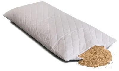 Produktbild von Bio-Hirsekissen 40x80cm Steppware weiß, direkt befüllt | Stütz Kopfkissen | fest & formstabil