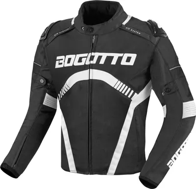 Obrázek produktu pro Bogotto Boomerang nepromokavá textilní bunda na motorku, černá/bílá, XS