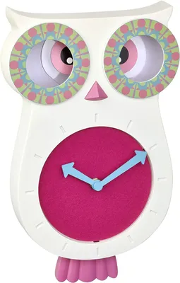 Produktbild von TFA 60.3052.02 weiß/rosa Lucy Kinder-Pendeluhr Eule