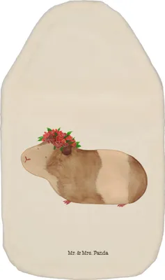 Produktbild von Mr. & Mrs. Panda Wärmekissen Meerschweinchen Weisheit - Weiß - Geschenk, Bettflasche, Wärmflasche mit Bezug, Spruch, Lustige Sprüche, Wunder, Motivation, Wunderland