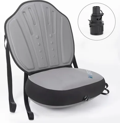 Obrázek produktu pro WKERSIY Odnímatelné sedadlo do kajaku s opěradlem, nafukovací nastavitelné sedadlo pro paddleboard, příslušenství pro kajak, rybaření, kanoistiku - šedá barva