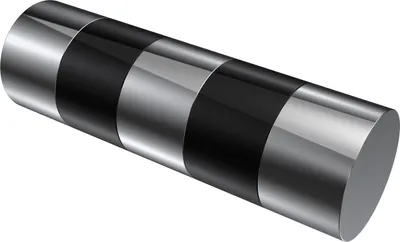 Produktbild von Interdeco Endstücke / Zierabschlüsse für Gardinenstangen mit 20 mm Ø Chrom/Schwarz, Typ Mavell (Zylinder Bicolor), Pack. 2 Stück
