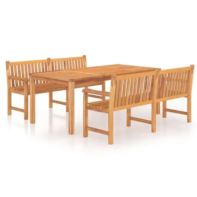 Produktbild von vidaXL 3-tlg. Garten-Essgruppe Massivholz Teak
