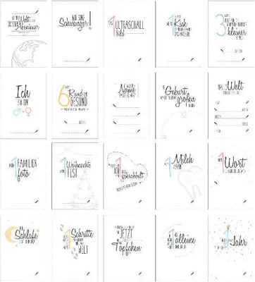 Image de Set de 20 cartes « étapes importantes » Baby Shower Moments heureux de la grossesse