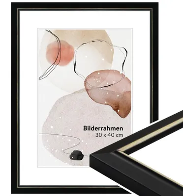 Fotolijst 30x45 cm, Holzrahmen Schwarz, Landhausstil