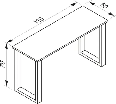 Produktbild von VCM Holz Schreibtisch | H. 76 x B. 110 x T. 50 cm | Computertisch schlicht | Füße aus hochwertigem Metall | Arbeitstisch | Büromöbel - Lona U