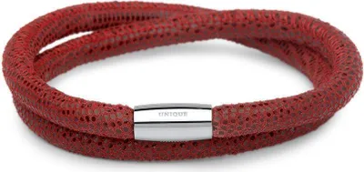 Produktbild von Zweireihiges Lederarmband für Clip-Charms rot